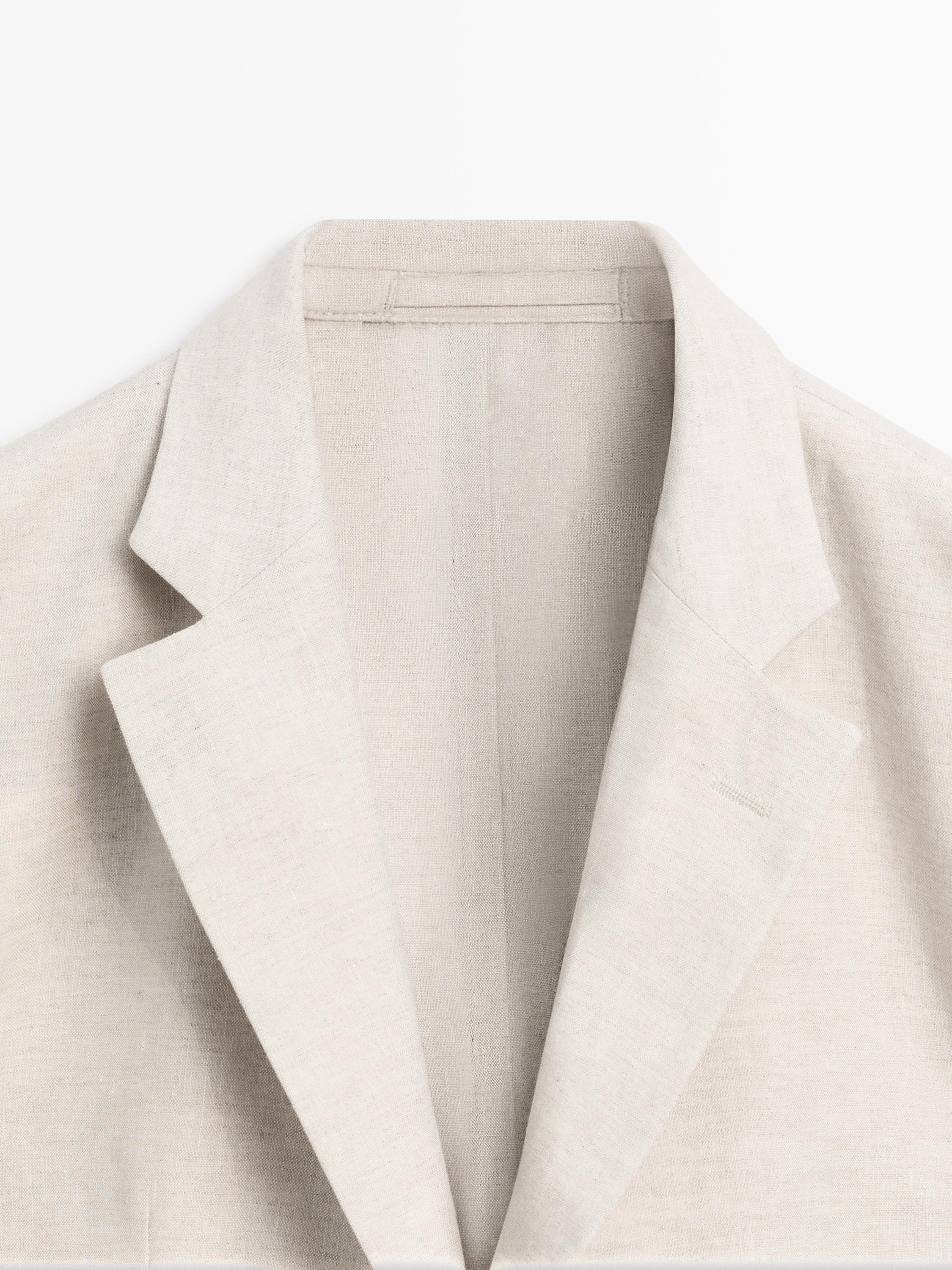 100% linen suit blazer with pocket details